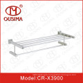 Stainless Steel Wall Mounted Double Square Bathroom Towel Shelf Towel Bar